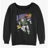Promo 🔔 Disney Pixar Lightyear Buzz and Sox Girls Slouchy Sweatshirt 💯