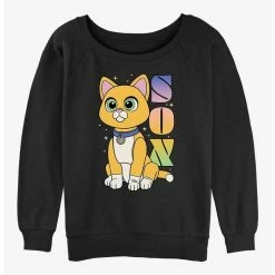 Deals 👏 Disney Pixar Lightyear Sox Robot Cat 💯 Girls Slouchy Sweatshirt ✨