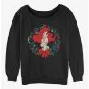 Discount 💯 Disney The Little Mermaid Festive Ariel Wreath Girls Slouchy Sweatshirt 🤩