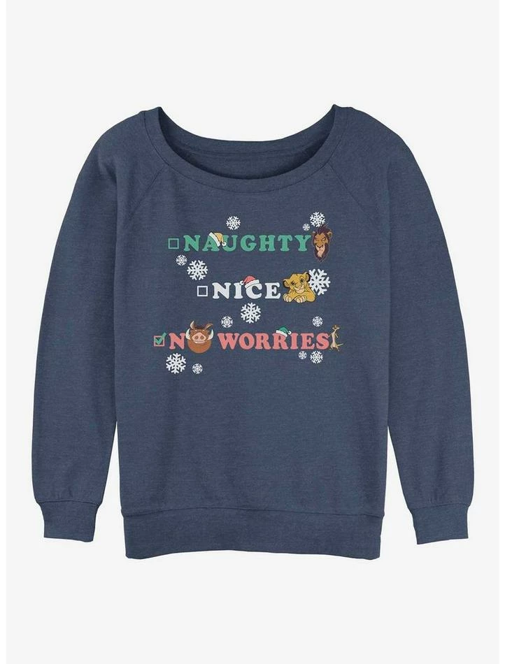 Best Sale ❤️ Disney The Lion King Naughty Nice Worried Girls Slouchy Sweatshirt 🔥 1 Best Sale ❤️ Disney The Lion King Naughty Nice Worried Girls Slouchy Sweatshirt 🔥