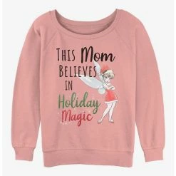 Hot Sale 👏 Disney Tinker Bell Holiday Magic Mom Girls Slouchy Sweatshirt ⌛