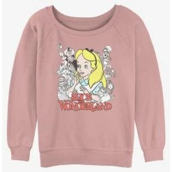 Top 10 👏 Disney Alice in Wonderland Group Girls Slouchy Sweatshirt 🔥