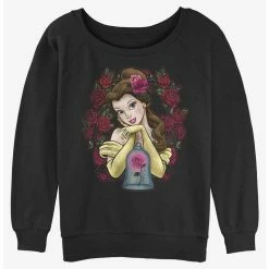 Discount 😍 Disney Beauty and the Beast Rose Belle 🎁 Girls Slouchy Sweatshirt ❤️