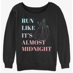 Buy 🌟 Disney Cinderella Run Like It's Almost Midnight 😀 Girls Slouchy Sweatshirt ✔️