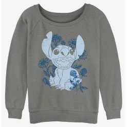 Best reviews of 🥰 Disney Lilo & Stitch Floral Sketch ✨ Girls Slouchy Sweatshirt ✔️