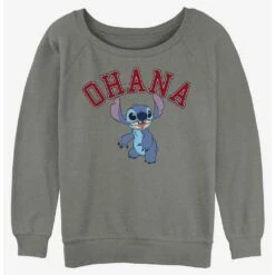 Coupon 🔔 Disney Lilo & Stitch Ohana Collegiate Girls Slouchy Sweatshirt 😀