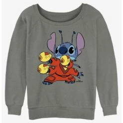 Outlet 🛒 Disney Lilo & Stitch Alien Pew Pew Girls Slouchy Sweatshirt 🤩