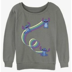 Best Sale 🎉 Disney Lilo & Stitch Ribbon Stitches 🎁 Girls Slouchy Sweatshirt ⌛