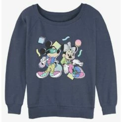 Budget 🥰 Disney Mickey Mouse 80's Couple Girls Slouchy Sweatshirt 😀