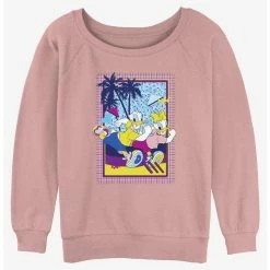 Hot Sale ❤️ Disney Mickey Mouse Donald and Daisy Duck And Run 🤩 Girls Slouchy Sweatshirt 🌟