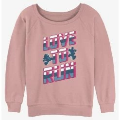 Flash Sale ✨ Disney Mickey Mouse Love To Run Girls Slouchy Sweatshirt 👍