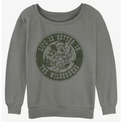 Brand new 🛒 Disney Mickey Mouse Wilderness Mickey Girls Slouchy Sweatshirt ✔️