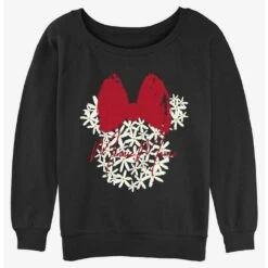 Outlet 👍 Disney Minnie Mouse Floral Minnie Girls Slouchy Sweatshirt ✔️