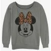 Buy 😉 Disney Minnie Mouse Leopard Bow Girls Slouchy Sweatshirt 🤩