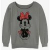 Best Sale 😀 Disney Minnie Mouse Sitting Minnie Sketch Girls Slouchy Sweatshirt 😀