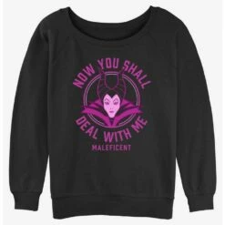 Promo ❤️ Disney Villains Deal With Maleficent 🛒 Girls Slouchy Sweatshirt 🎁