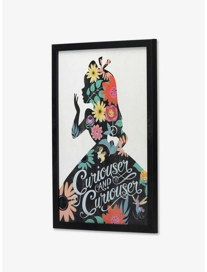 Top 10 🥰 Disney Alice in Wonderland Curiouser and Curiouser Floral Framed Wood Wall Decor ✨ 2 Top 10 🥰 Disney Alice in Wonderland Curiouser and Curiouser Floral Framed Wood Wall Decor ✨ - Image 2