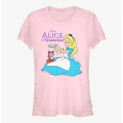 Discount 👍 Disney Alice In Wonderland Dinah Flower Crown Girls T-Shirt 🎁