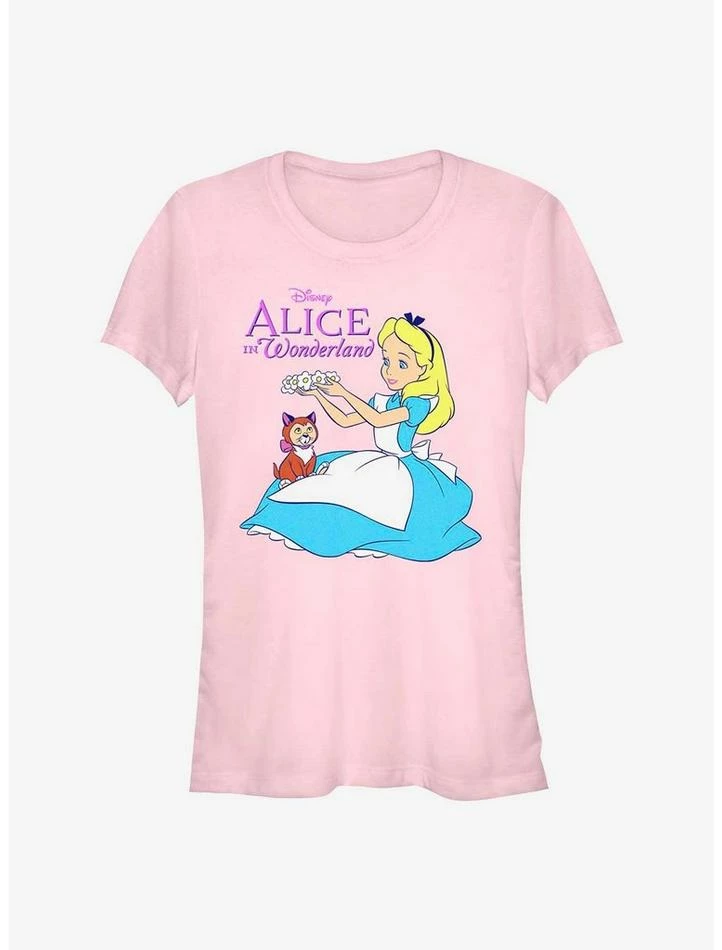 Discount 👍 Disney Alice In Wonderland Dinah Flower Crown Girls T-Shirt 🎁 1 Discount 👍 Disney Alice In Wonderland Dinah Flower Crown Girls T-Shirt 🎁