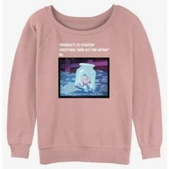 Hot Sale 🌟 Disney Alice In Wonderland Anxiety Meme Girls Slouchy Sweatshirt 😀