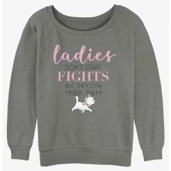 Best deal 🔥 Disney The Aristocats Ladies Finish Fights 🤩 Girls Slouchy Sweatshirt ⌛
