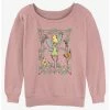 New 🎁 Disney Tinker Bell Framed Fairy Girls Slouchy Sweatshirt 💯