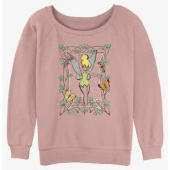 New 🎁 Disney Tinker Bell Framed Fairy Girls Slouchy Sweatshirt 💯