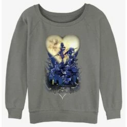 Top 10 ❤️ Disney Kingdom Hearts Moon Heart Poster Logo 🔥 Girls Slouchy Sweatshirt ✔️