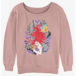 Brand new 🌟 Disney The Little Mermaid Leafy Ariel Girls Slouchy Sweatshirt ⭐