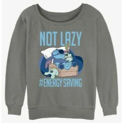 Flash Sale ⌛ Disney Lilo & Stitch Lazy Energy 🔥 Girls Slouchy Sweatshirt ❤️