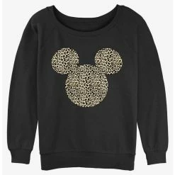 Brand new 🎉 Disney Mickey Mouse Animal Print Ears Girls Slouchy Sweatshirt 🤩