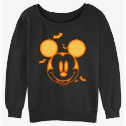 Promo ❤️ Disney Mickey Mouse Halloween Head Girls Slouchy Sweatshirt ✨