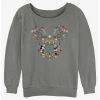 Coupon ⌛ Disney Mickey Mouse Holiday Icon Ear Fill Girls Slouchy Sweatshirt 🤩