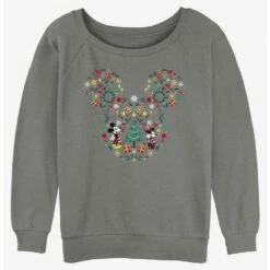Coupon ⌛ Disney Mickey Mouse Holiday Icon Ear Fill Girls Slouchy Sweatshirt 🤩
