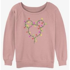 Best Sale 🥰 Disney Mickey Mouse Christmas Light Ears Girls Slouchy Sweatshirt ⌛