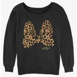 Coupon 👏 Disney Minnie Mouse Animal Print Bow 😉 Girls Slouchy Sweatshirt ✔️