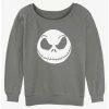Discount 🔥 Disney The Nightmare Before Christmas Big Face Jack Girls Slouchy Sweatshirt 💯