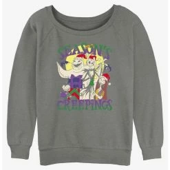 Discount 👏 Disney The Nightmare Before ❄ Christmas Season's Creepings Oogie, Jack, and Sally Girls Slouchy Sweatshirt 💯