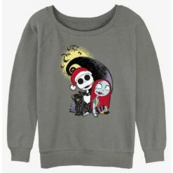 Cheap ⭐ Disney The Nightmare Before ❄ Christmas Santa Jack and Sally Girls Slouchy Sweatshirt ⭐