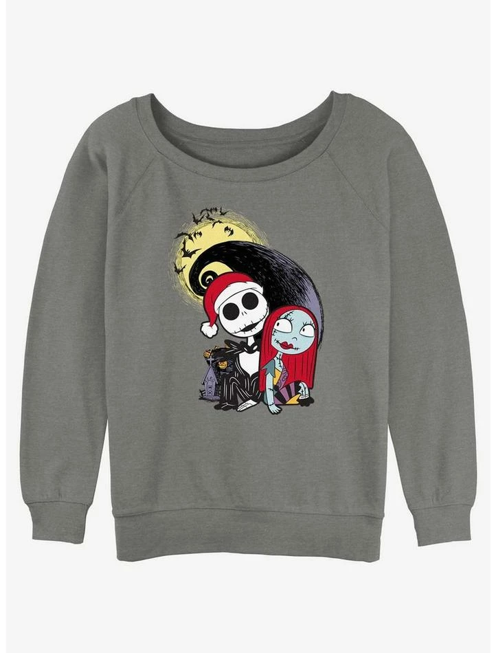 Cheap ⭐ Disney The Nightmare Before ❄ Christmas Santa Jack and Sally Girls Slouchy Sweatshirt ⭐ 1 Cheap ⭐ Disney The Nightmare Before ❄ Christmas Santa Jack and Sally Girls Slouchy Sweatshirt ⭐
