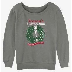 Deals 🛒 Disney The Nightmare Before Christmas Jack Season's Creepings Wreath Girls Slouchy Sweatshirt 🔥