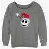 Promo ✨ Disney The Nightmare Before Christmas Santa Hat Jack Girls Slouchy Sweatshirt 🤩