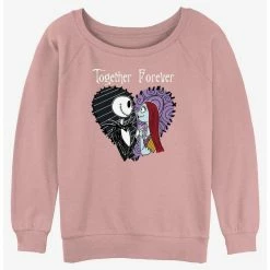 Coupon 😍 Disney The Nightmare Before Christmas Together Forever Jack and Sally Girls Slouchy Sweatshirt 👍