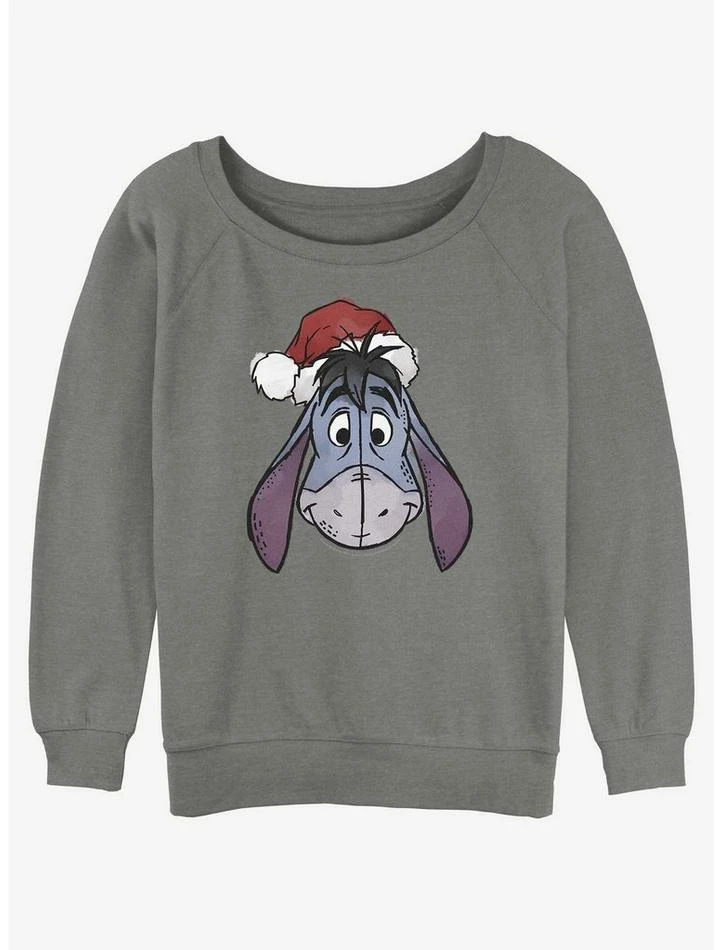New โ๏ธ Disney Winnie The Pooh Santa Hat Eeyore Girls Slouchy Sweatshirt ๐ 1 New โ๏ธ Disney Winnie The Pooh Santa Hat Eeyore Girls Slouchy Sweatshirt ๐