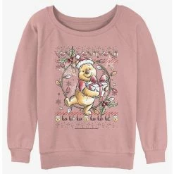 Flash Sale ⌛ Disney Winnie The Pooh Christmas Bear Girls Slouchy Sweatshirt 😍