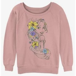 Budget ❤️ Disney Tangled Rapunzel Sketch ✨ Girls Slouchy Sweatshirt ⭐