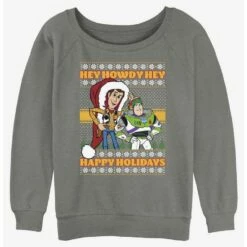 Hot Sale 🎁 Disney Pixar Toy Story Howdy Ugly Christmas 💯 Girls Slouchy Sweatshirt ⭐