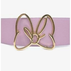 Hot Sale 🧨 Disney Minnie Mouse Gold Bow Buckle Lilac Vegan Leather Belt 🤩 -Dressup Outfits Shop 20212390 av2