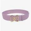 Hot Sale 🧨 Disney Minnie Mouse Gold Bow Buckle Lilac Vegan Leather Belt 🤩