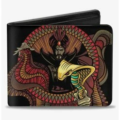 Promo 🛒 Disney Aladdin 2019 Jafar Snake Staff Dark and Mysterious Multi Bifold Wallet ❤️